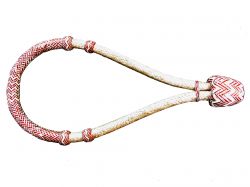 Showman Natural Braided Rawhide Core Bosal with red accents